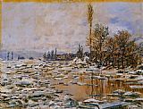 Claude Monet Breakup of Ice Grey Weather painting